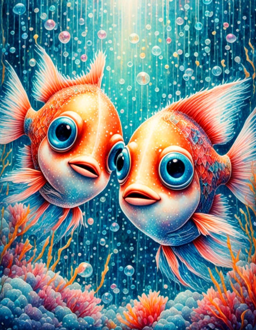 Two cute paradise fishes
