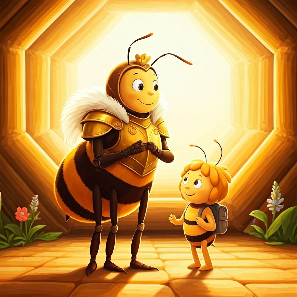 Queen Bee Thanks Maya: Whimsical Watercolor Illustration