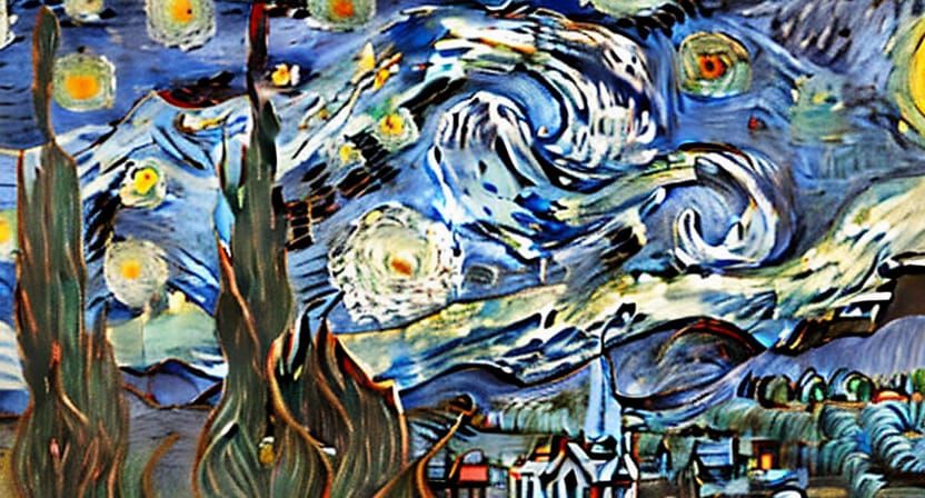 Van Gogh Starry Night Digital Rendering