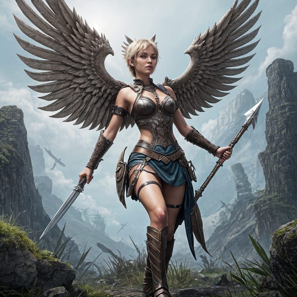 Mystical Warrior Maiden in Whimsical Armor