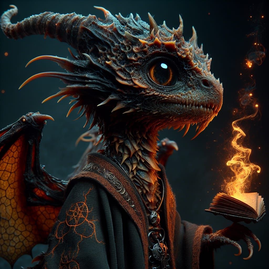 Ultra-Realistic, High-Resolution Portrait of a Baby Dragon-H...