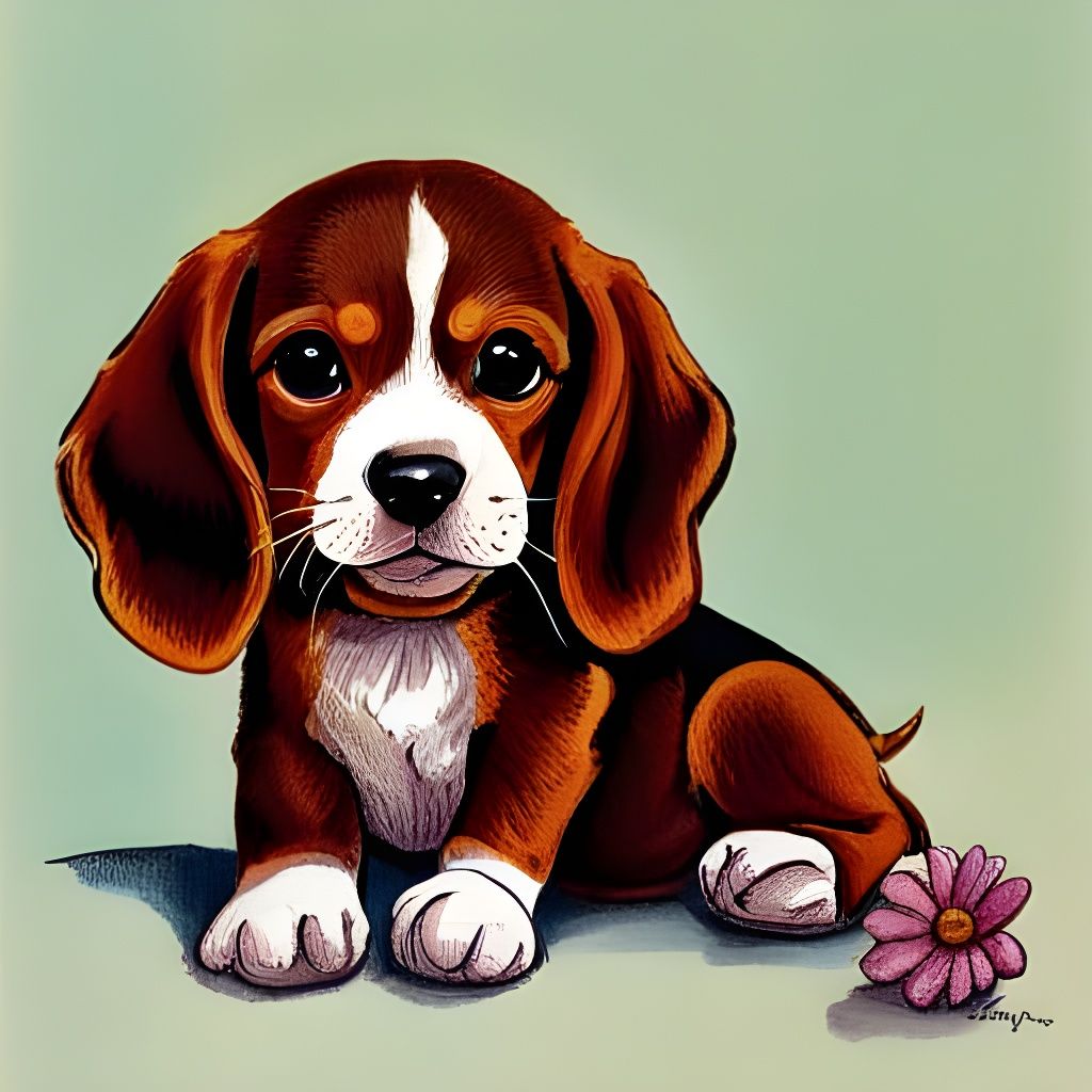 70's Crochet Puppy Portrait