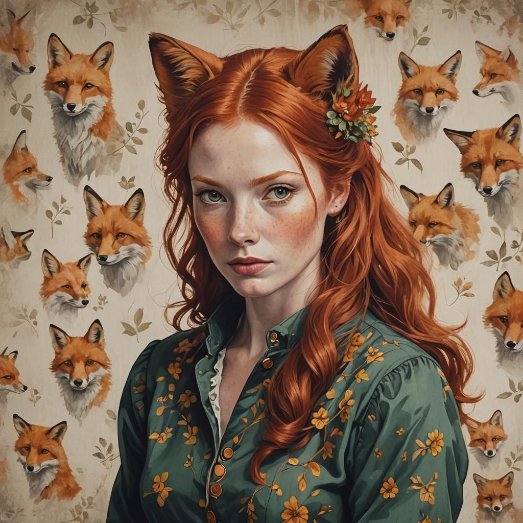 Foxy Redhead: An AI Interpretation