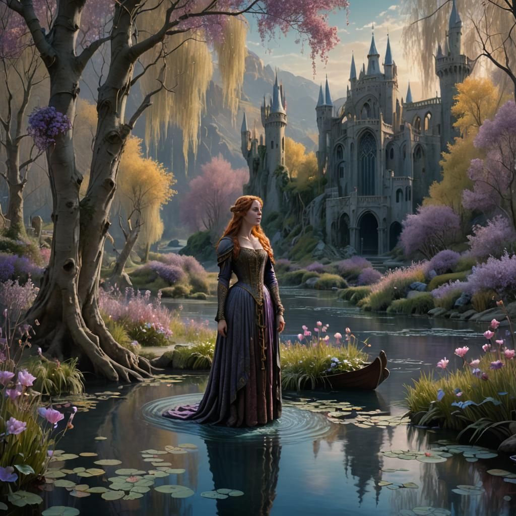 Lady of Shalott on the Isle: Matte Painting