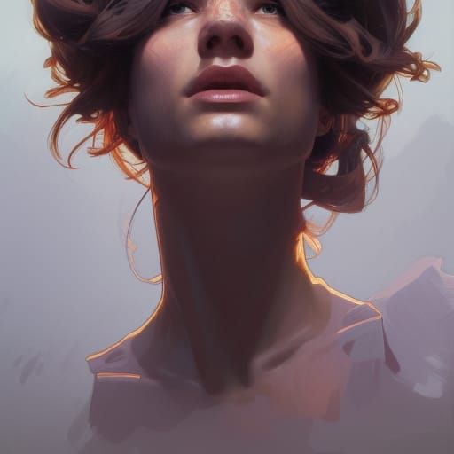 Detailed Portrait in Art Nouveau Style