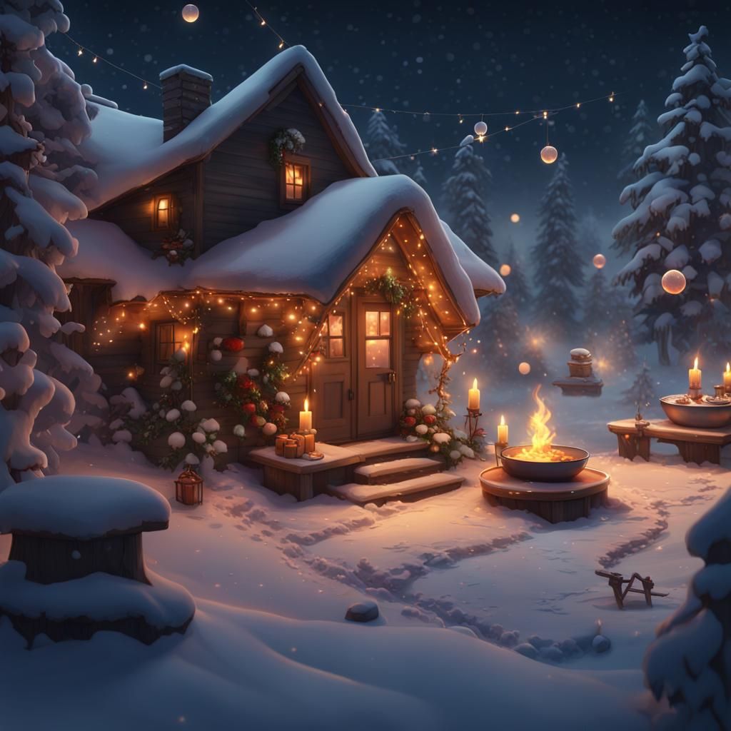 Winter Wonderland: Snow, Candles, and Fairy Lights