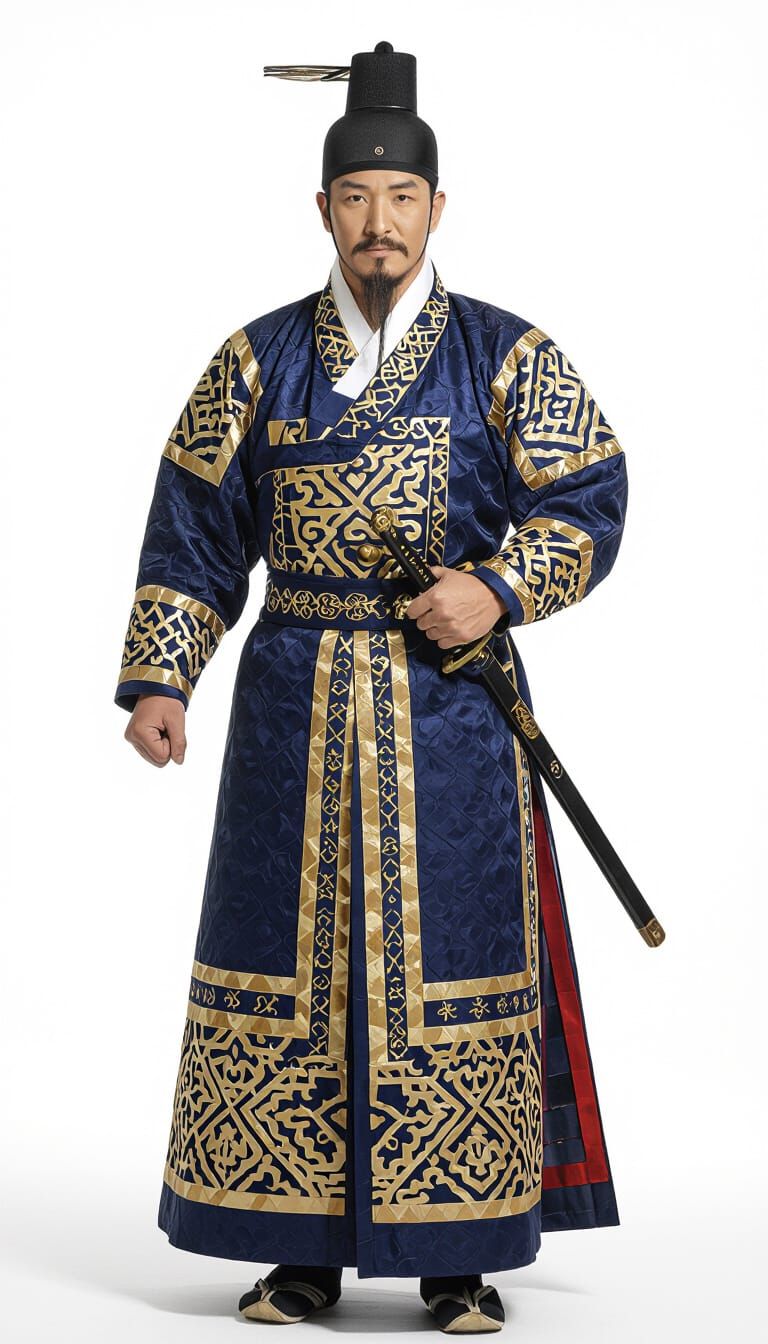 Joseon Era Tyrant King in Traditional Outdoor Attire