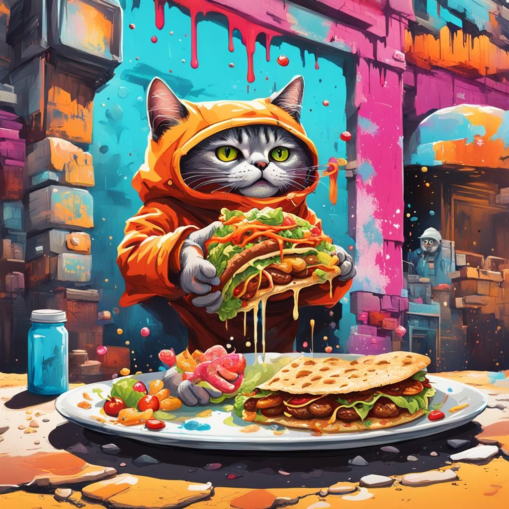 Tacocat Palindrome in Graffiti Street Art