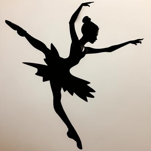 Minimalist Abstract Line Art of Ballerina Silhouette