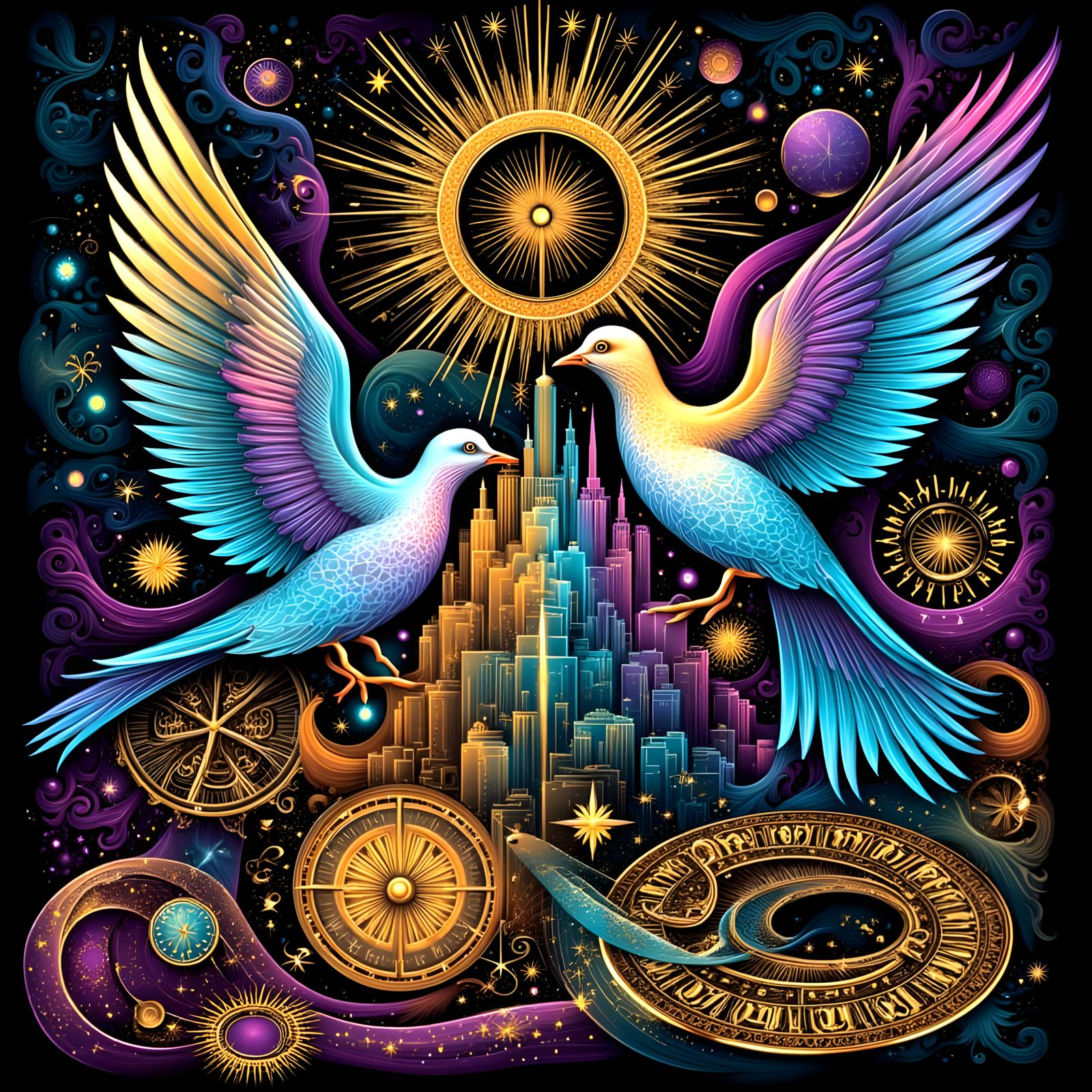 Doves and Time: A Melancholic Still Life