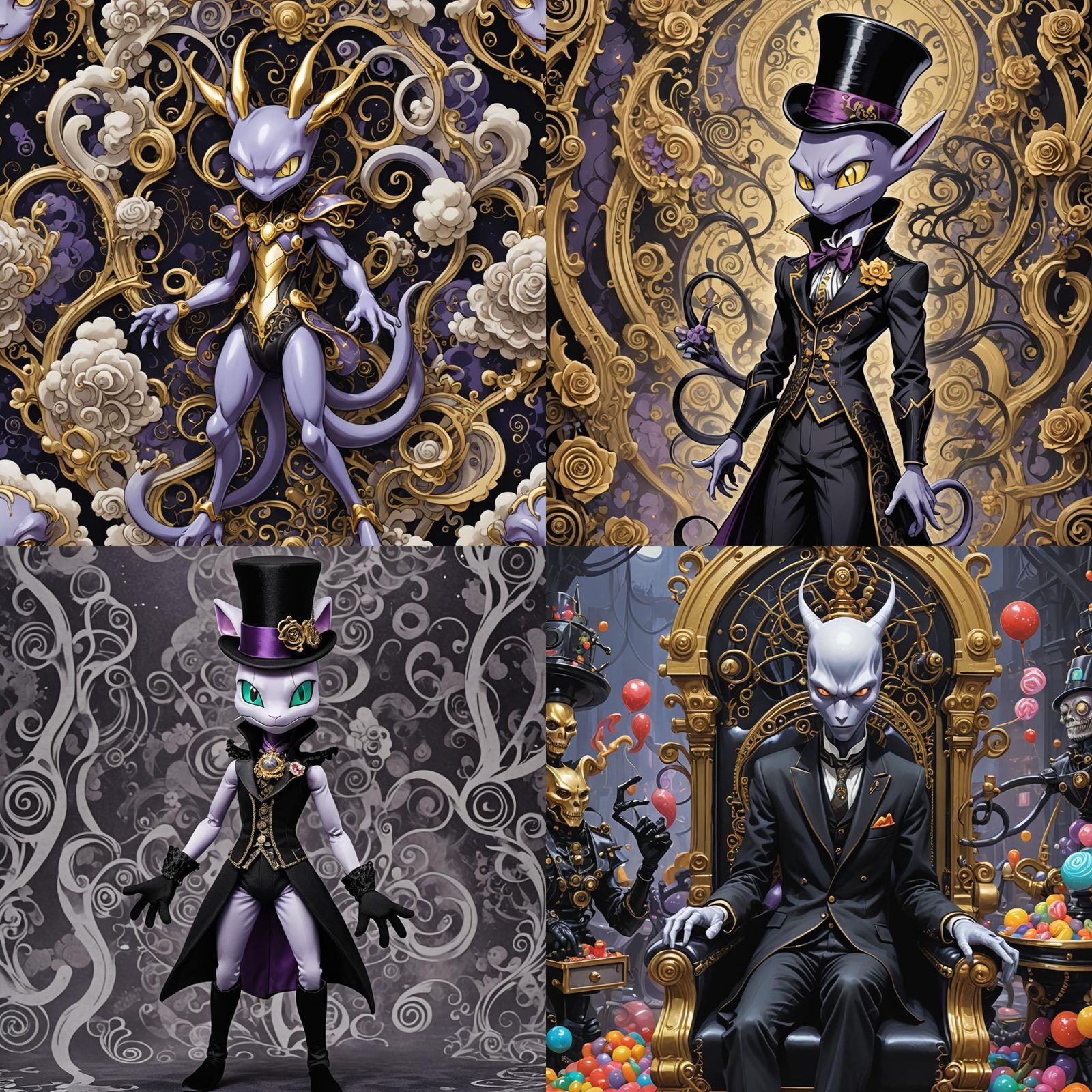 Demonic Porcelain Princess in Willy Wonka Style