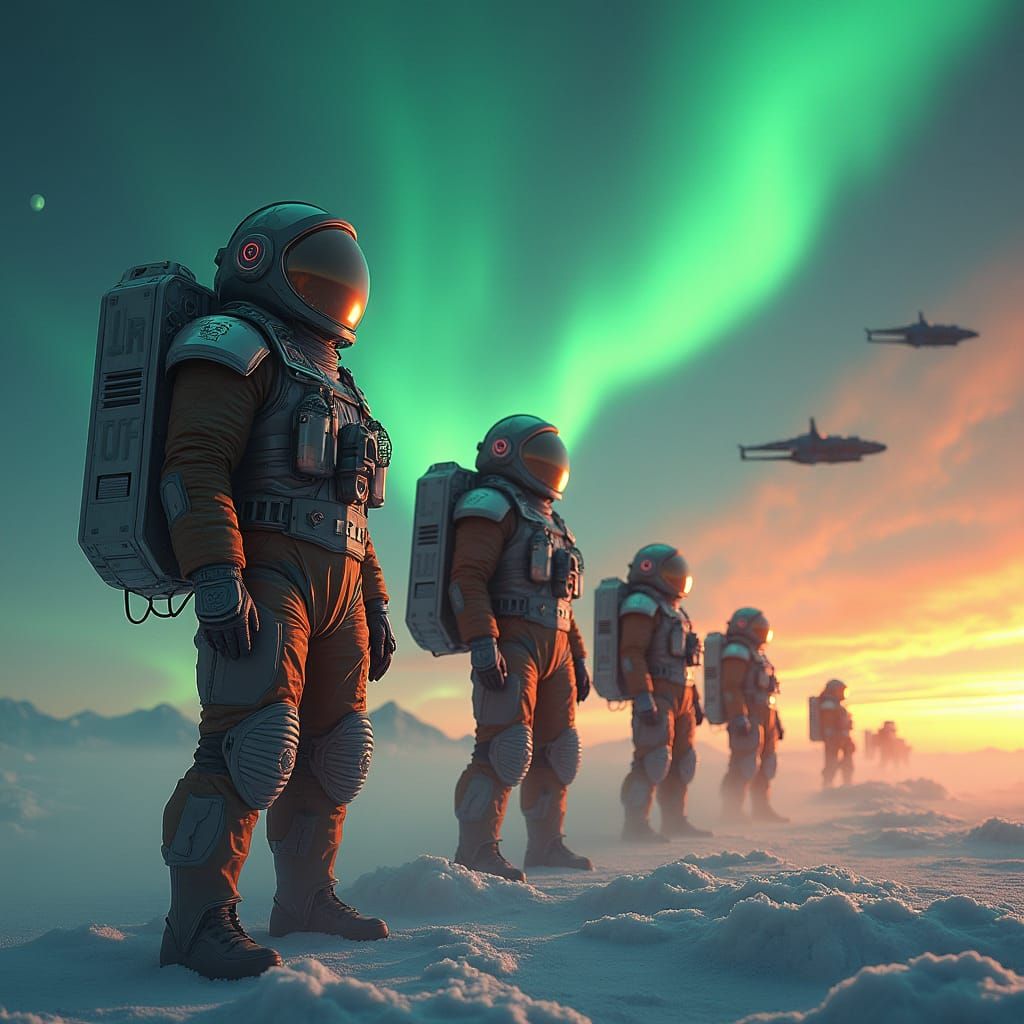 French Cosmonauts in Galaxy War with Northern Lights