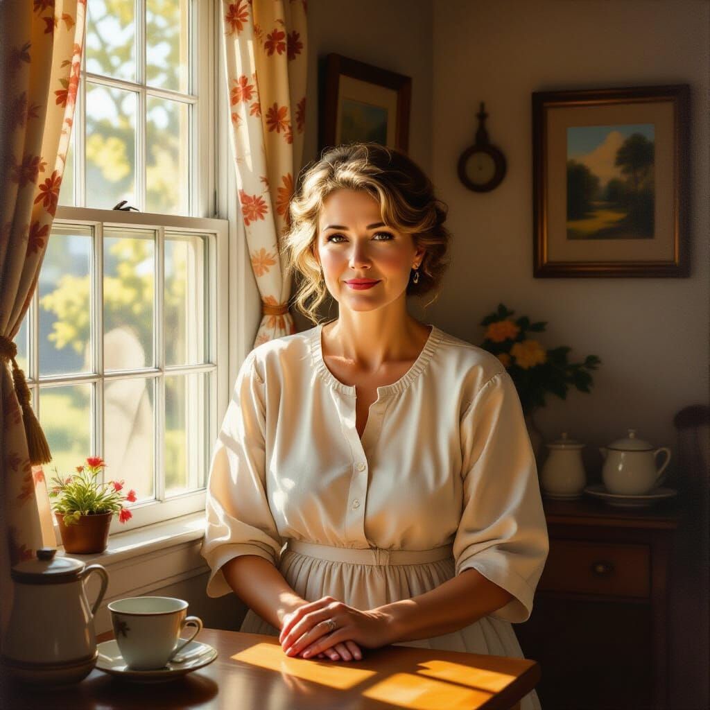 Dona Buce in Cozy Home, Domestic Realism Style