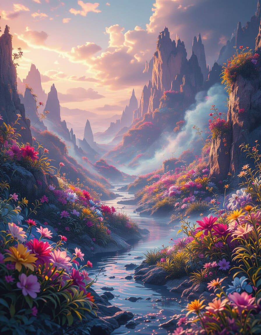 Ethereal Fantasy Landscape: Mystical & Whimsical Beauty