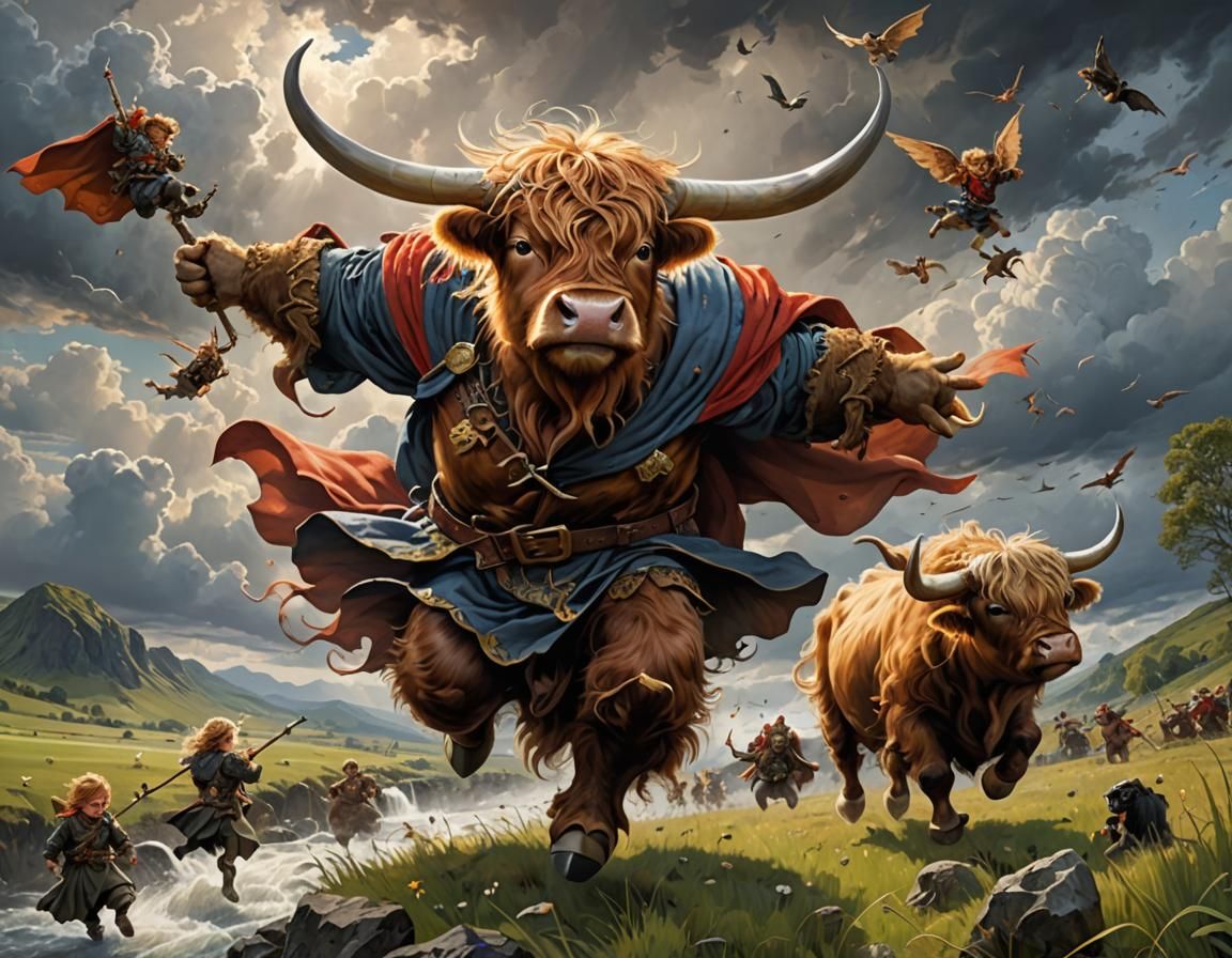 Highland Cow Superhero
