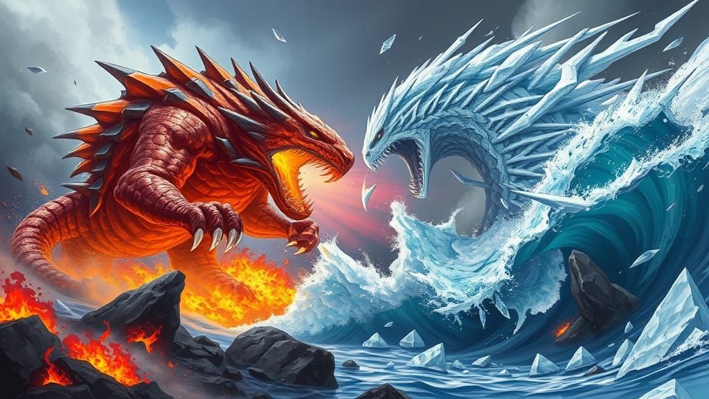 Epic Battle of Elemental Titans