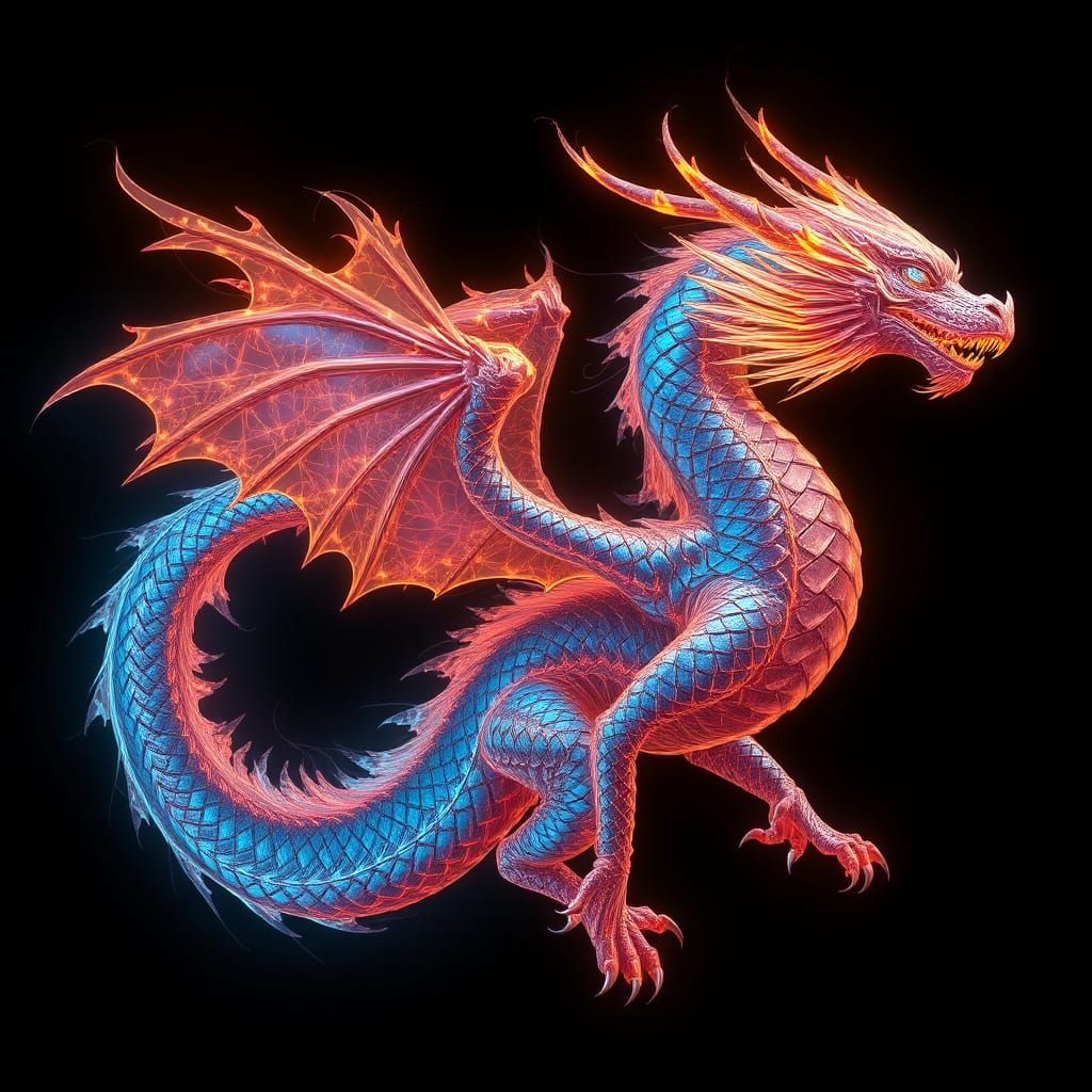 Majestic Electric Dragon in Detailed Matte Painting Style