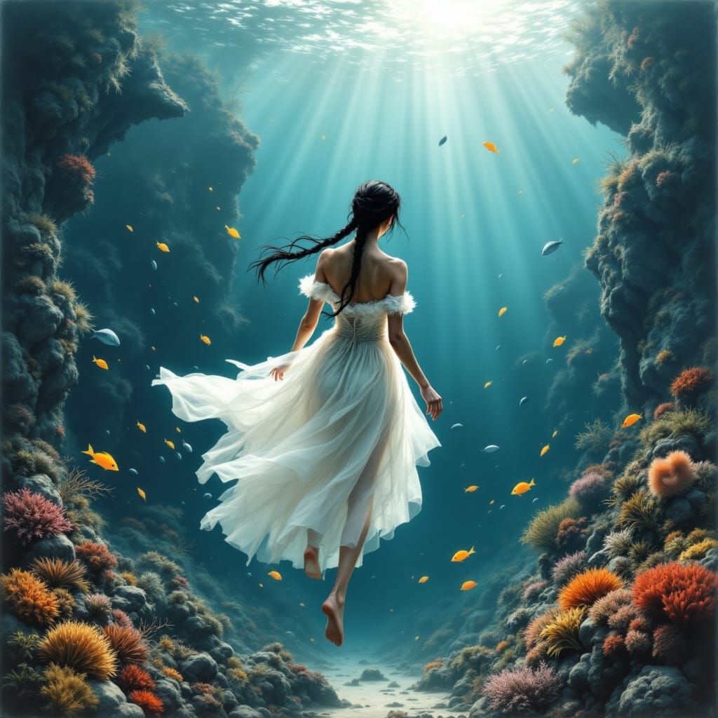 Swan Queen Odette Descends into Ocean Depths