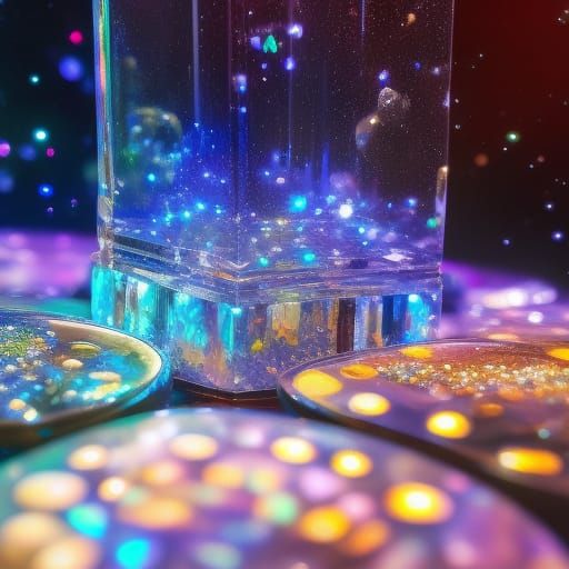 Fantasy Crystals on Shop Counter in Detailed Painting