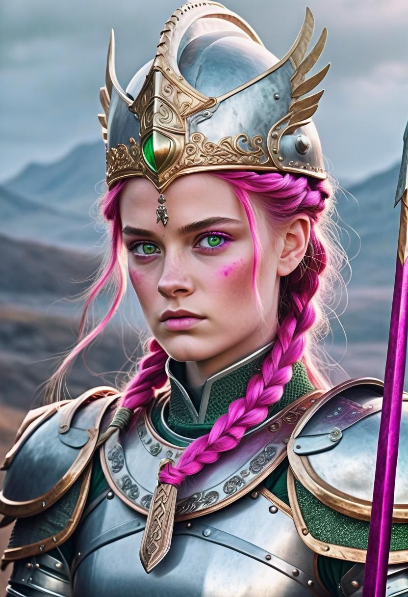 Brunhilde in Silver Armor: Storybook Illustration