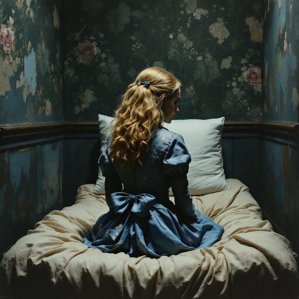 Victorian-Era Alice in a Dreamlike Padded Room