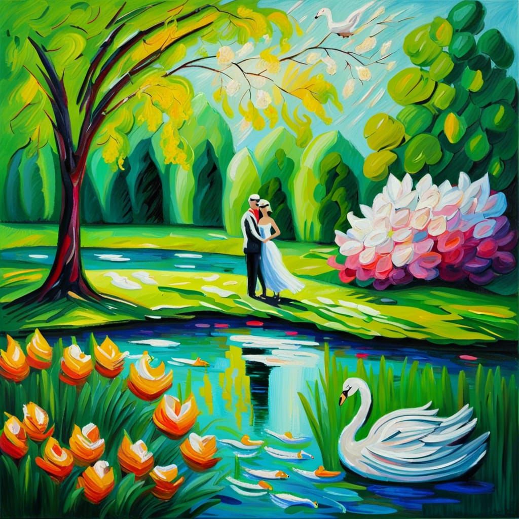 Married couple at their secret nature paradise 👰‍♀️🤵🌳🌼🌺🌹🌱🍀🪴🏞️