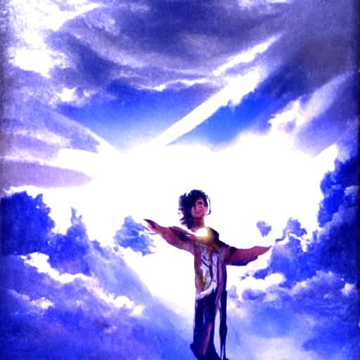 Divine Figure Bathed in Heavenly Light