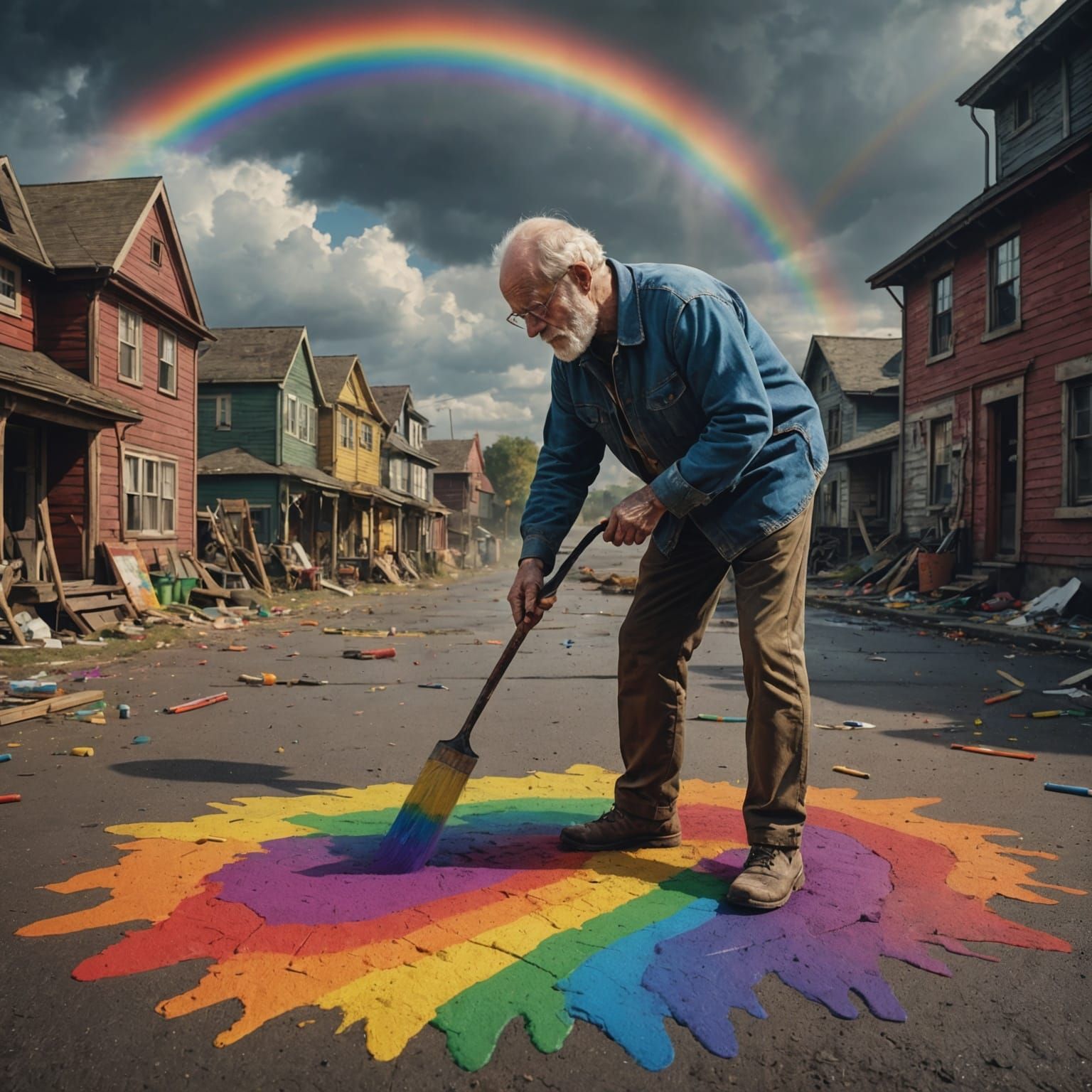 Man Draws Rainbow: Epic Digital Painting