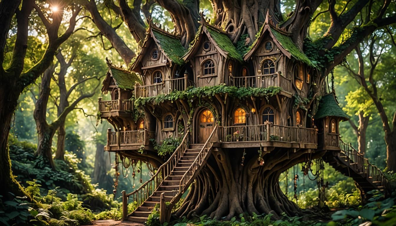 Enchanted Forest: Immense Fairy Treehouse, Professional Phot...