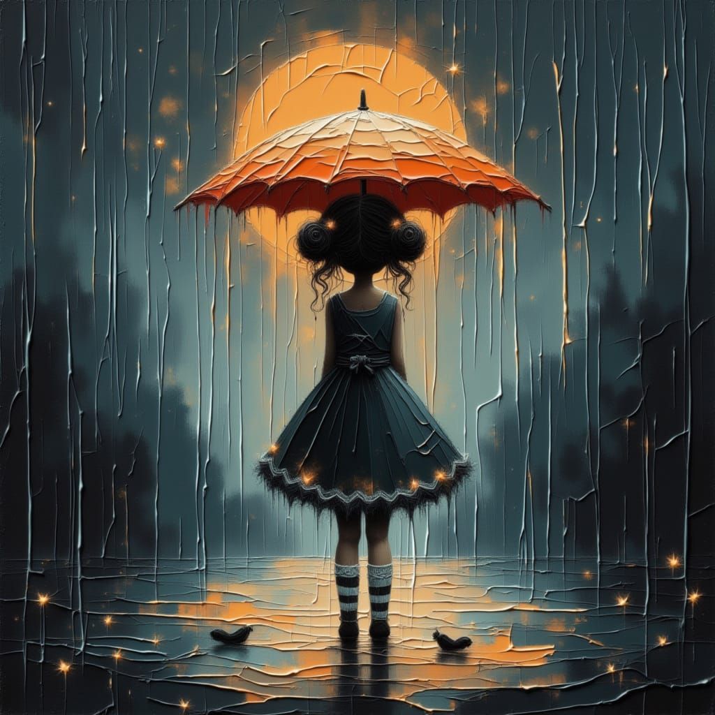 Standing Under a Glowing Umbrella