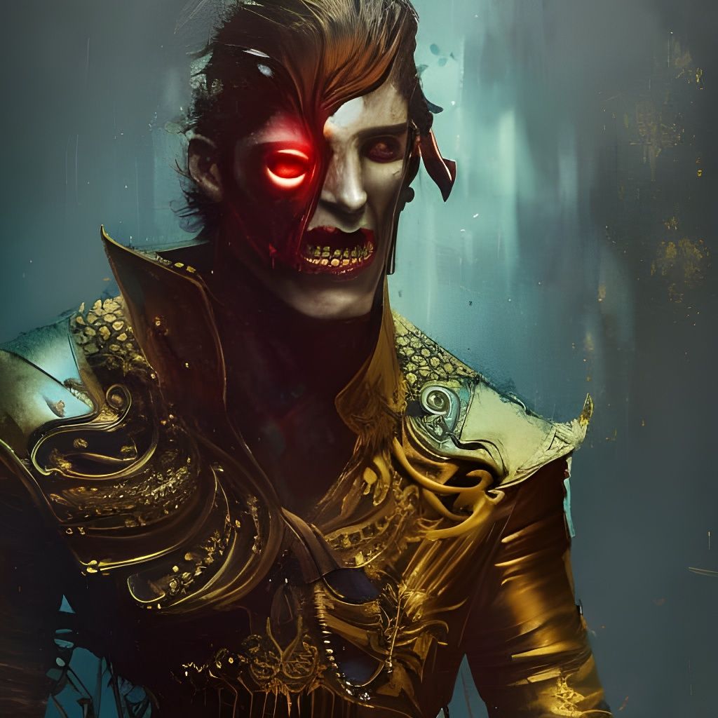 Vampire Pirate Portrait in Detailed Fantasy Style