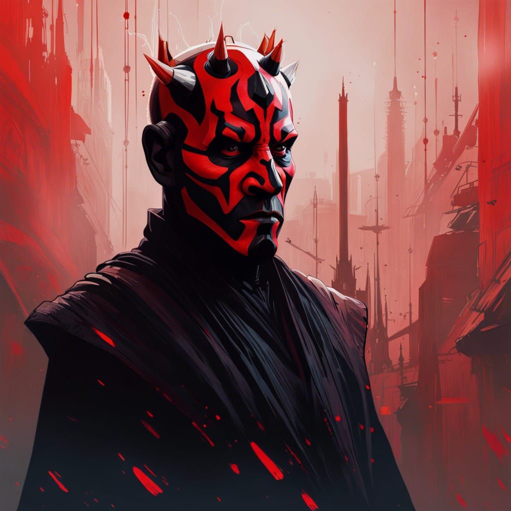 Darth Maul Portrait by Bojan Jevtic and Ashley Wood