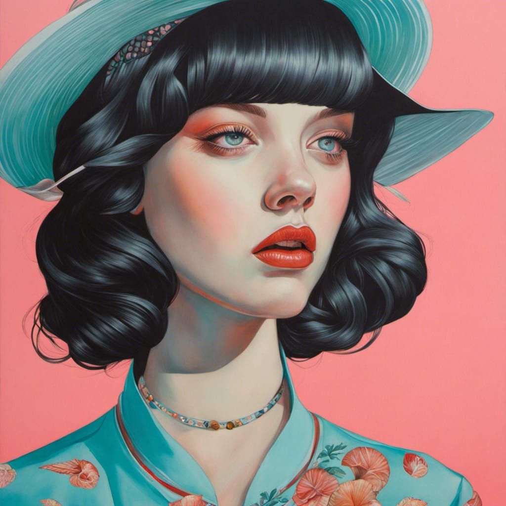 Colorful Girl Portrait in Expressive Style