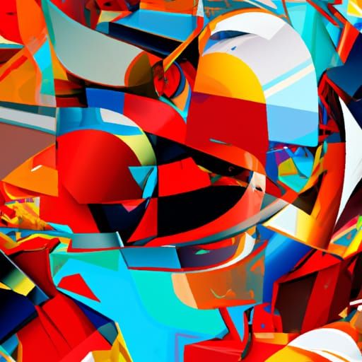 Geometric Fauvism: A Cubist Art Deco Painting