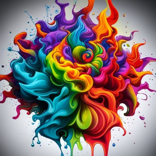 Colorful Smoke Art in Graffiti and Tie-Dye Style