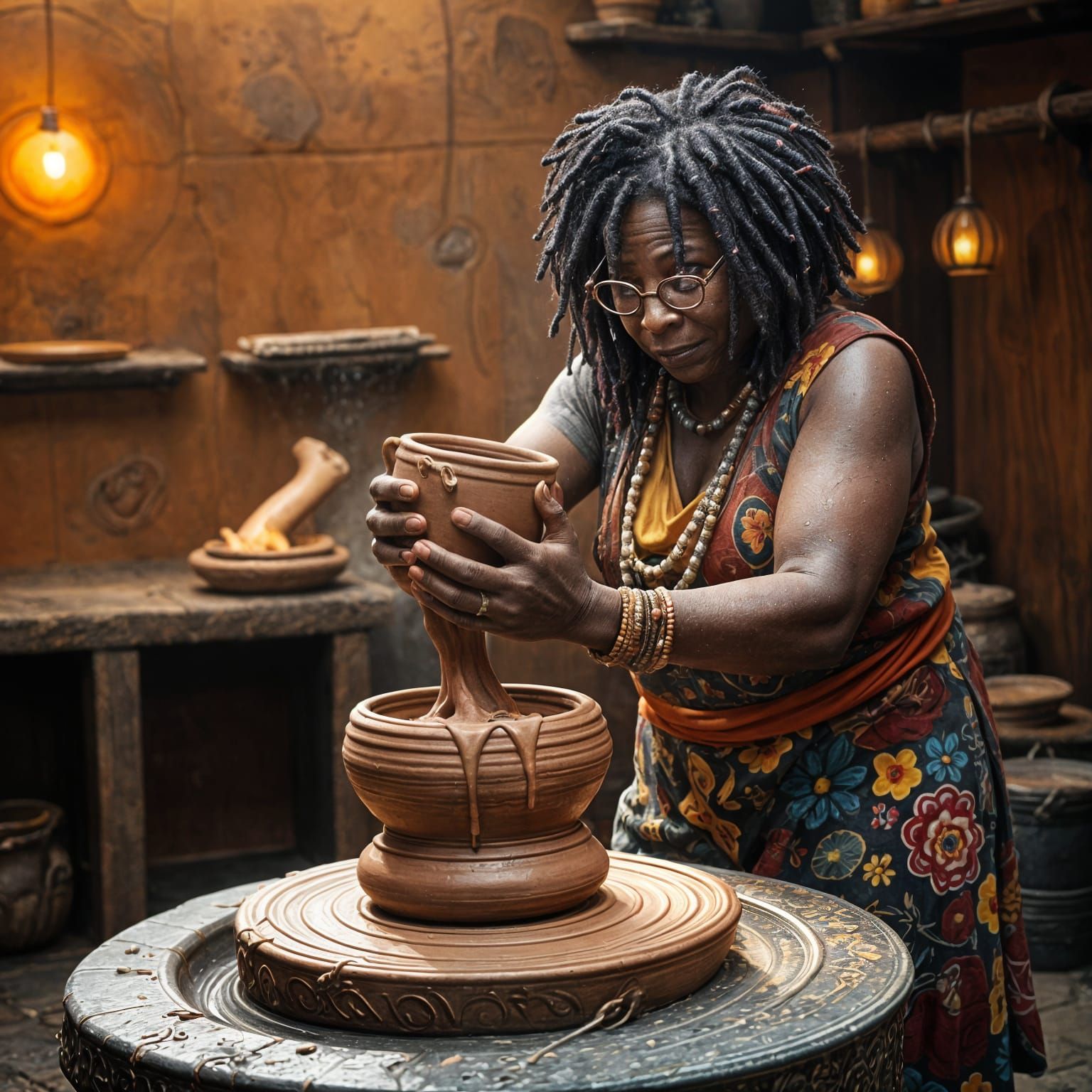 Whoopi Creates a Whimsical Wobbly Pot in a Fantastical Setti...