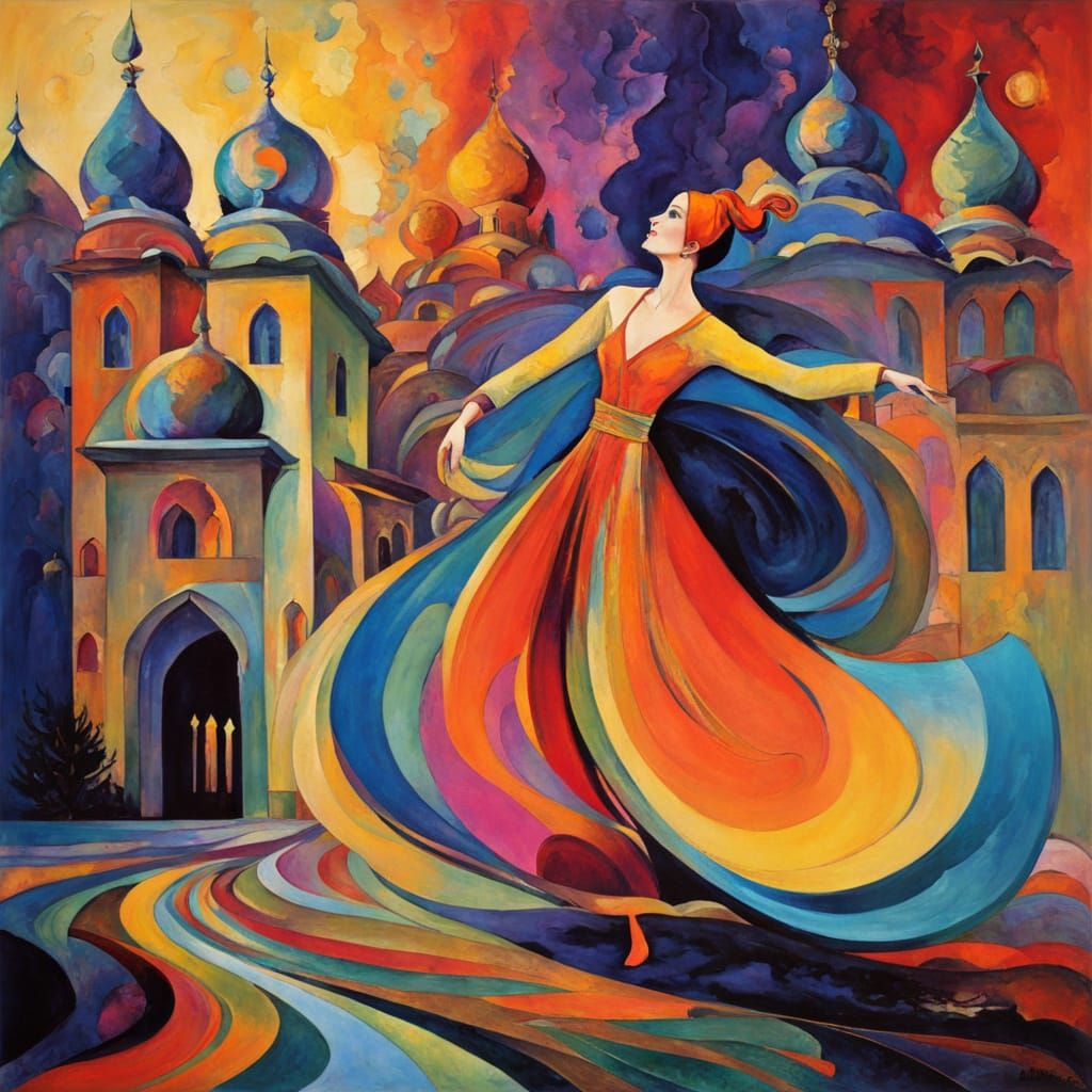 Turkish Monastery Dervish in Vibrant, Dreamy Surrealism
