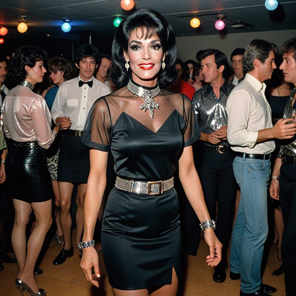 Vintage Disco Diva: A Glamorous Cross-Dresser in Full Swing