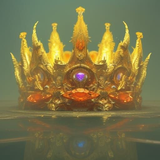 Gems Sparkle on a Golden Crown: Art Nouveau Style