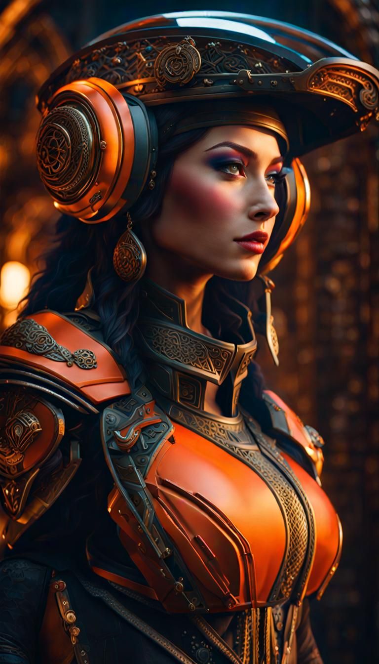 Girl in Space Helmet, Surreal Digital Painting