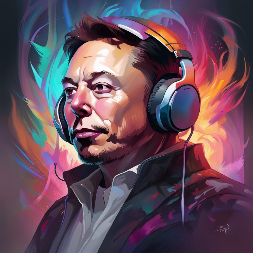 Elon Musk Portrait in Art Nouveau Style