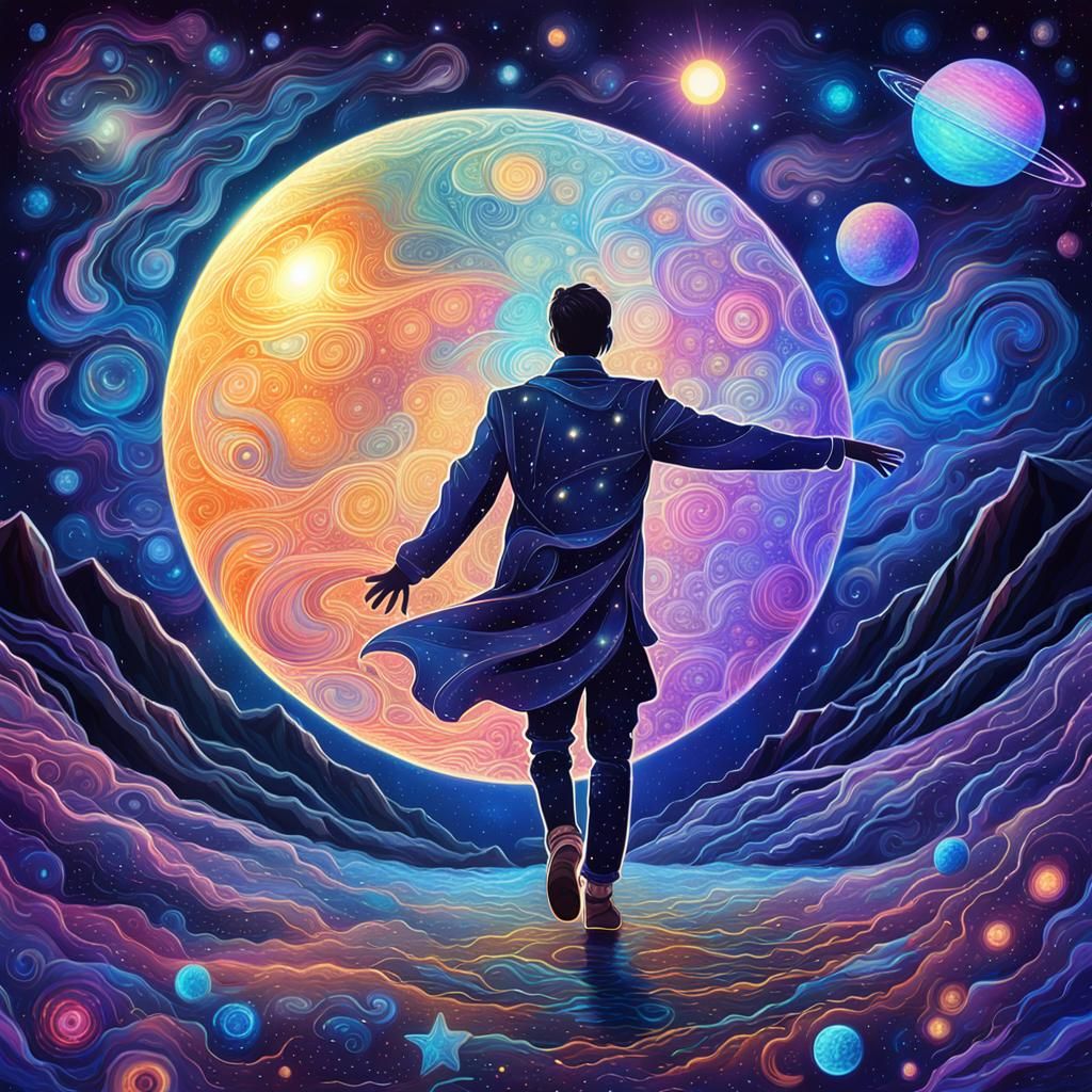 Cosmic Dance: Holographic Astral Illustration in 8K