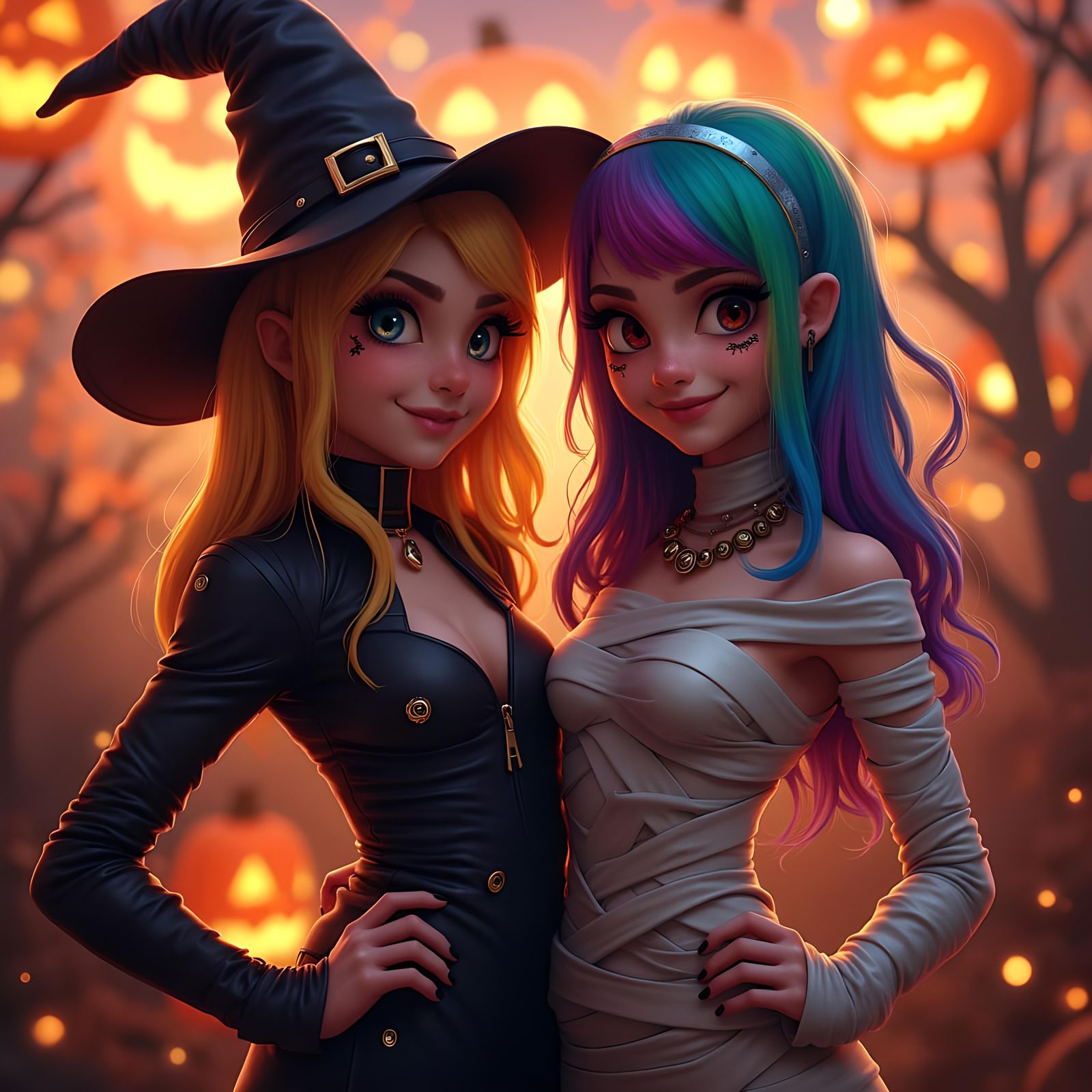 Halloween Party: Technicolor Mummy and Futuristic Witch