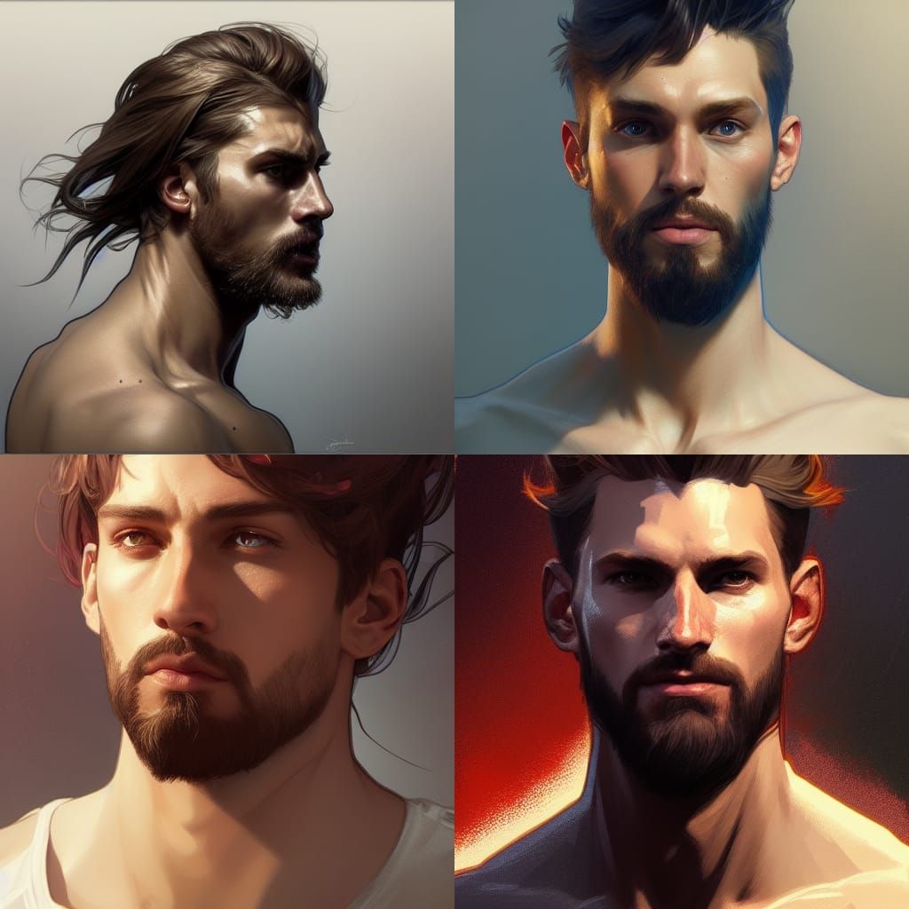 Hyperdetailed Portrait of a Man with Dynamic Lighting