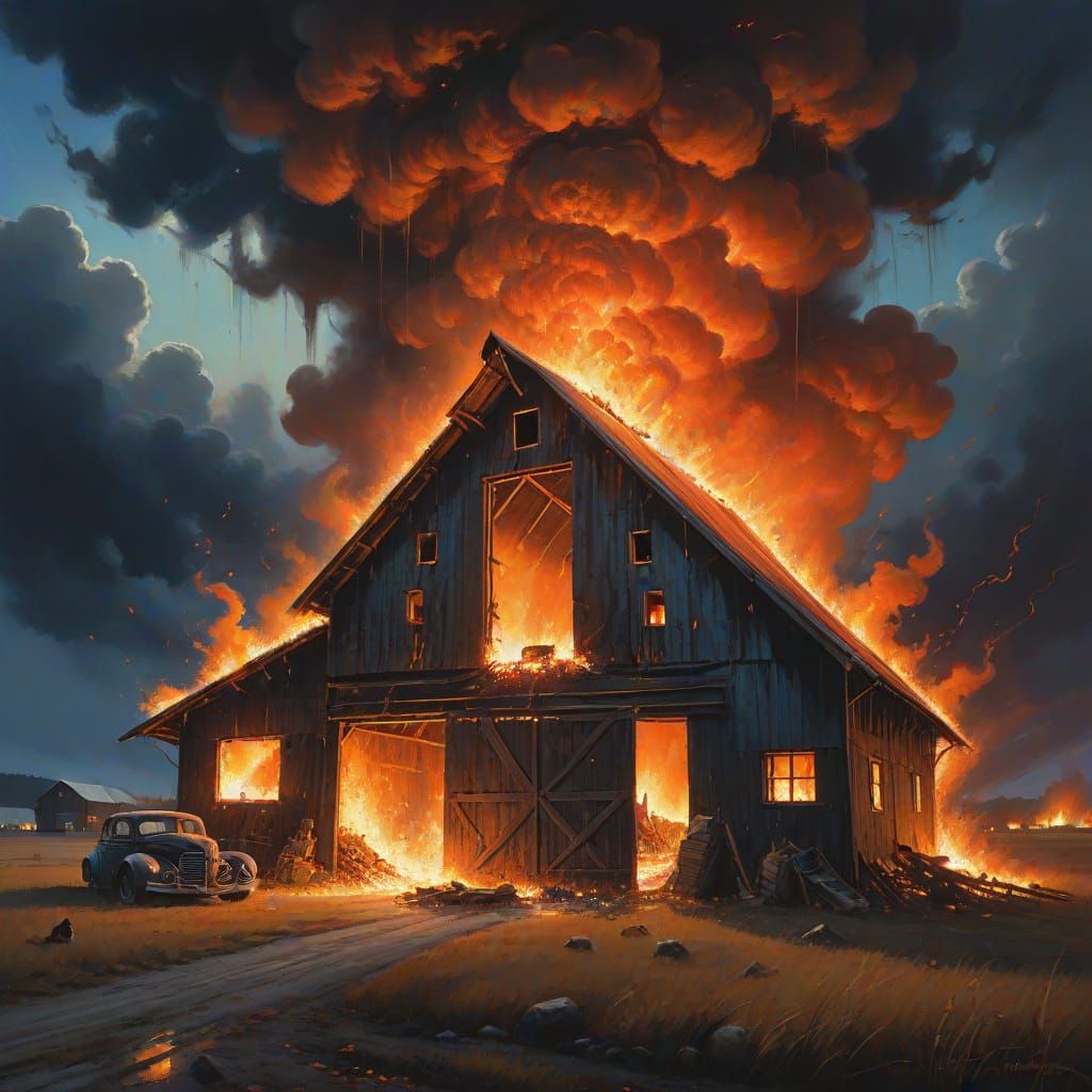 Demonic Inferno in a Vibrant, Hyperdetailed Oil Painting