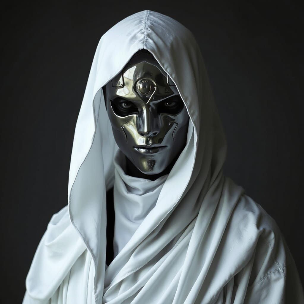 Elarien, the Enigmatic Warlock in Dark, Muted Robes