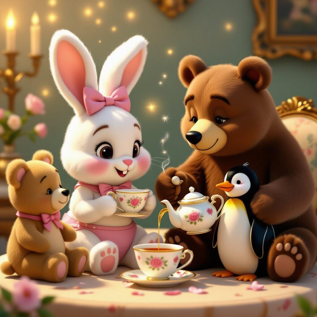 Magical Afternoon Tea with Animals in Disney Style