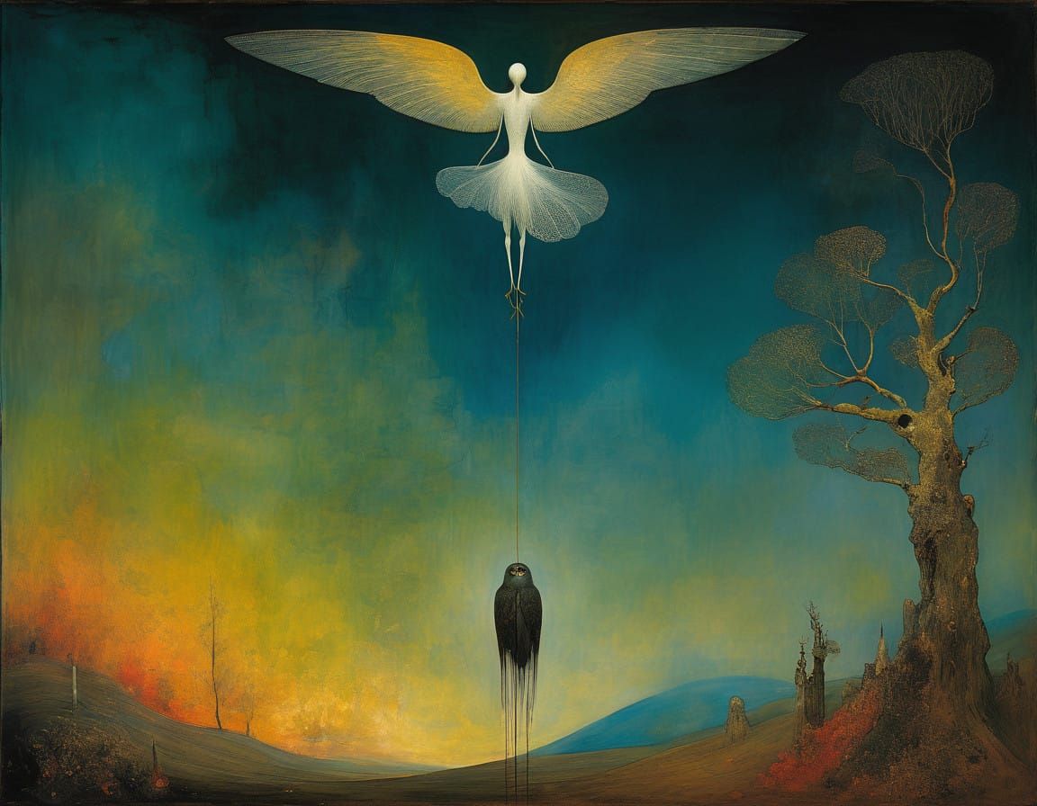 Metatron Organising Vibrant Quilts in Dreamlike Surrealism