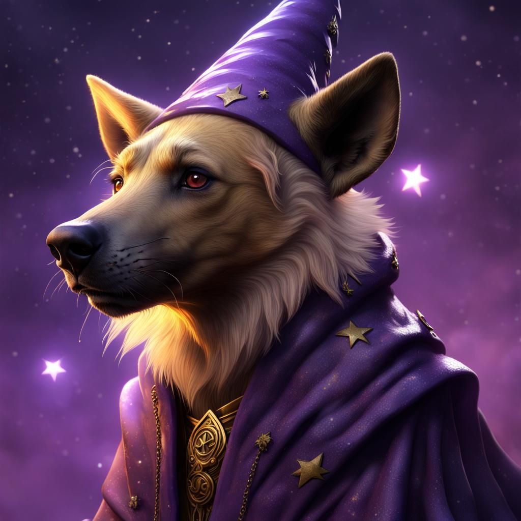 Golden Retriever Gnoll Wizard: Fantasy Concept Art