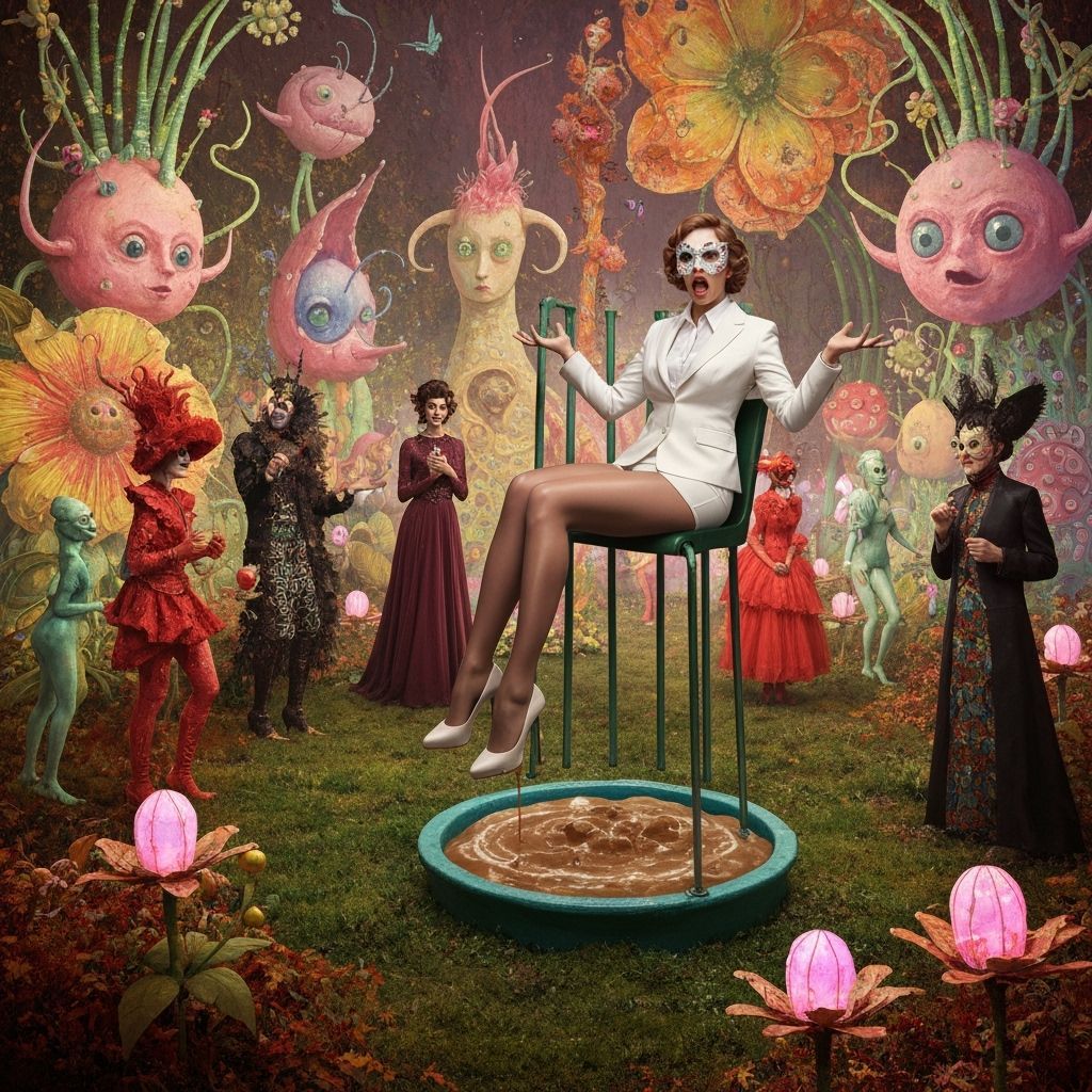 Surreal Garden Party in Klimt-Bosch Style